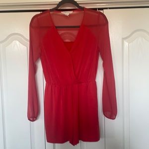 Bcbg red romper size: xs